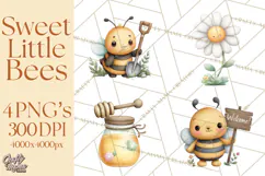 Cute Bee Clipart, Honey Bee PNG, Cute Animal Insect Png Product Image 1