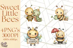 Cute Bee Clipart, Honey Bee PNG, Cute Animal Insect Png Product Image 1