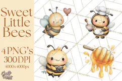 Cute Bee Clipart, Honey Bee PNG, Cute Animal Insect Png Product Image 1