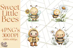 Cute Bee Clipart, Honey Bee PNG, Cute Animal Insect Png Product Image 1