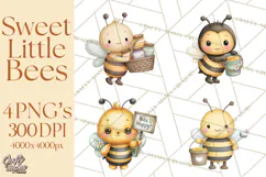 Cute Bee Clipart, Honey Bee PNG, Cute Animal Insect Png Product Image 1