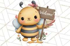 Cute Bee Clipart, Honey Bee PNG, Cute Animal Insect Png Product Image 5