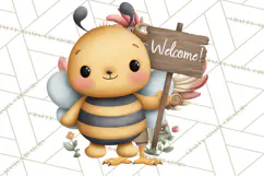 Cute Bee Clipart, Honey Bee PNG, Cute Animal Insect Png Product Image 5