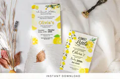 Sweet Little One Lemon Baby Shower Card Product Image 1