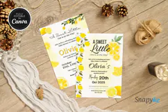 Sweet Little One Lemon Baby Shower Card Product Image 5