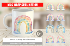 Nursery Pastel Rainbow Mug Wrap Product Image 1