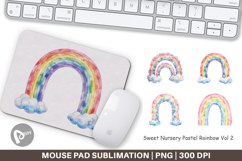 Nursery Pastel Rainbow Mouse Pad Product Image 1