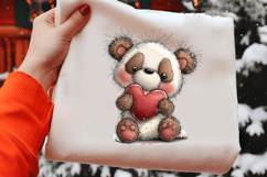Sweet Panda Valentine Clipart Product Image 2