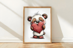 Sweet Panda Valentine Clipart Product Image 3