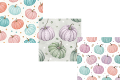 sweet pastel pumpkin, soft patch design, gentle whimsical background, dreamy fall art, non traditional pattern, baby shower fall, mint lavender design, blush pink pumpkin, subtle glitter art, nursery decor pattern