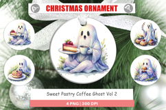 Sweet Pastry Coffee Ghost Ornament Product Image 1