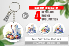 Sweet Pastry Coffee Ghost Keychain Product Image 1