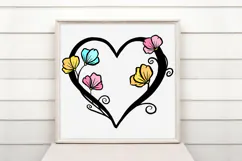 Sweet Pea Floral Heart Wreath Flower Graphic Clipart Product Image 2