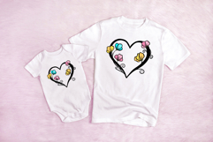 Sweet Pea Floral Heart Wreath Flower Graphic Clipart Product Image 3