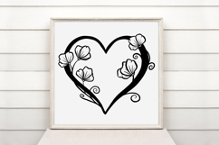 Sweet Pea Floral Heart Wreath Flower Graphic Clipart Product Image 2