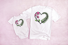 Sweet Pea Leaves Floral Heart Wreath Flower Graphic Clipart Product Image 3