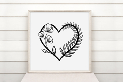 Sweet Pea Leaves Floral Heart Wreath Flower Graphic Clipart Product Image 2