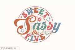 5th Birthday SVG, Girls Fifth Bday PNG Product Image 1