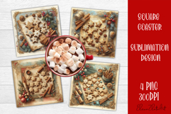 Vintage Christmas Sweet scrapbooking square Coaster Design Product Image 1