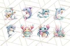 Ocean Creatures Clipart, Under The Sea Animals PNG Product Image 7