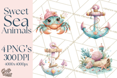 Ocean Creatures Clipart, Under The Sea Animals PNG Product Image 1