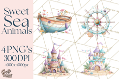 Ocean Creatures Clipart, Under The Sea Animals PNG Product Image 1