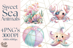 Ocean Creatures Clipart, Under The Sea Animals PNG Product Image 1