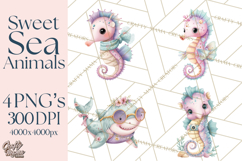 Ocean Creatures Clipart, Under The Sea Animals PNG Product Image 1
