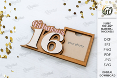Sweet Sixteen Party Decors Bundle Lasercut. Birthday SVG Product Image 12