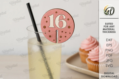 Sweet Sixteen Party Decors Bundle Lasercut. Birthday SVG Product Image 9