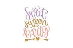 Sweet Sixteen Party SVG Cut File Product Image 1