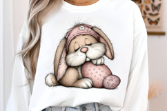 Sweet Sleeping Easter Bunny Clipart Product Image 2