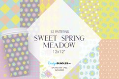 Sweet Spring Meadow Digital Papers, Vector Pattern Product Image 1