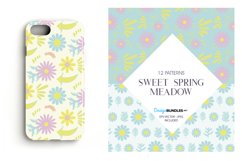 Sweet Spring Meadow Digital Papers, Vector Pattern Product Image 2