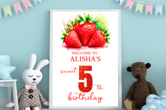 Sweet Fruit Strawberry Numbers PNG Juicy Watercolor Digits Product Image 2