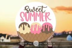 Sweet Summer SVG Summer Ice Cream svg Door Hanger SVG Product Image 1
