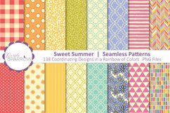 Sweet Summer Seamless Pattern Collection featuring a rainbow of colors and cream and black accents