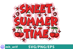Sweet Summer Coquette Cherry Graphic Tee SVG PNG Design Product Image 2