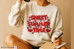Sweet Summer Coquette Cherry Graphic Tee SVG PNG Design Product Image 3