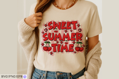 Sweet Summer Coquette Cherry Graphic Tee SVG PNG Design Product Image 4