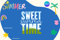 sweet summer time Canva Frame Varsity summer Product Image 1
