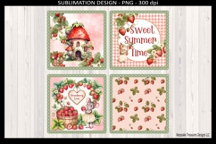 Sweet Summer Time Strawberry Mouse Coaster Sublimation Png Product Image 1