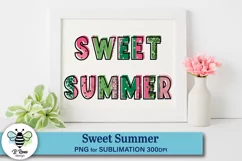 Sweet Summer Watermelon PNG | Summer Sublimation Design Product Image 1