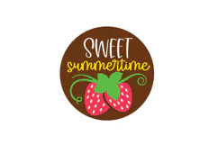 Sweet Summertime Round Sign Laser Cut SVG Template Product Image 2