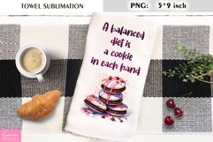 Funny Quotes Towel| Watercolor Cookie Kitchen Sublimation Product Image 1