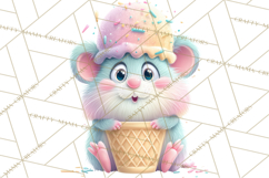 Sweet Treat Animal Clipart PNG, Kawaii Dessert Art Product Image 4