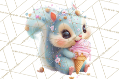 Sweet Treat Animal Clipart PNG, Kawaii Dessert Art Product Image 3