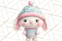Sweet Treat Animal Clipart PNG, Kawaii Dessert Art Product Image 4