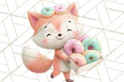 Sweet Treat Animal Clipart PNG, Kawaii Dessert Art Product Image 5