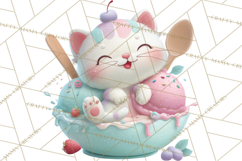 Sweet Treat Animal Clipart PNG, Kawaii Dessert Art Product Image 5